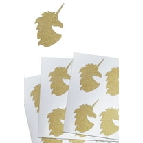 Royal Green Unicorn Stickers for Goodie Bags, Party Favors, Envelopes and Invitation Seals, Birthday Party Supplies 2 inch -  40 Pack