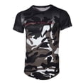 thumbnail image 1 of Hombres verano coreano seda deportes delgada manga corta camuflaje gimnasia correr baloncesto camiseta ropa superior Kearding FS7570-15, 1 of 6