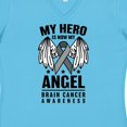 thumbnail image 4 of Inktastic My Hero is Now My Angel Brain Cancer Awareness Women's V-Neck T-Shirt, 4 of 5