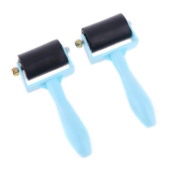 2Pcs Rubber glues roller Nonslip Tape Construction Tool Light Weight Rubber glues roller for Printmaking Wallpapers