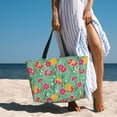 thumbnail image 5 of Large Beach Bags Water-resistant Sandproof - grapefruit leaves_B Cute Beach Tote Bags for Women with Zipper, 5 of 6