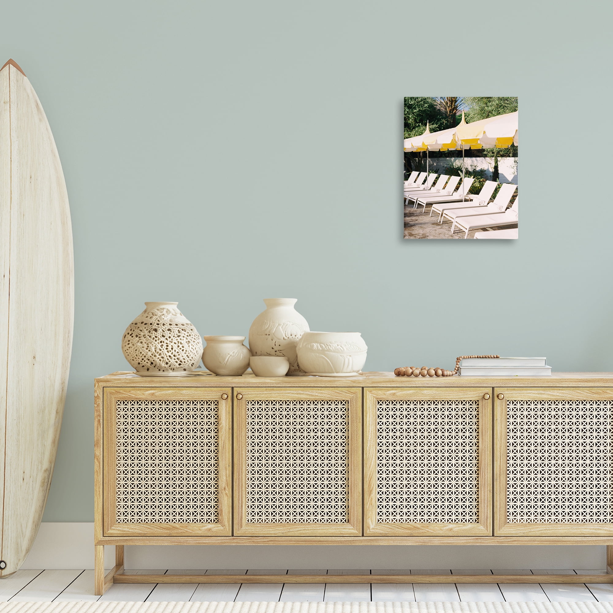 Stupell Industries Poolside Beach Chairs Landscape Photography Gallery Wrapped Canvas Art Print Wall Art, 16 x 20