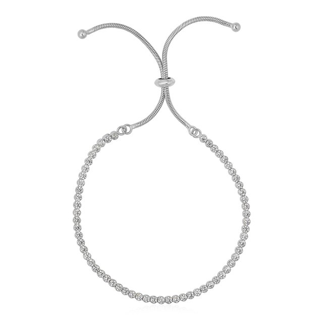 ADJ Tennis Bracelet 925 Silver String Clasp 9.25 Weight 4.2 gr