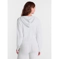 thumbnail image 3 of No Boundaries Cable Knit Zip Up Sweater with Hood, Women's XXS-XXL, 3 of 5