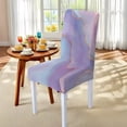 thumbnail image 5 of TSOVTHRID Purple Marble Texture Print 5 Pcs Table Cloth with Dining Chair Slipcovers Set Rectangle Tablecloth Stretchable Chair Protector Cover Home Kitchen Dining Room Decoration, 5 of 7