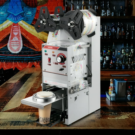 VEVOR Semi-automatic Cup Sealing Machine Cup Sealer Silver 300-500 Cups/Hour