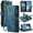 Blue, variant on For Google Pixel 10 Wallet Case with Card Slots, Leather Detachable Wristlet Strap 3-in-1 Zipper Pocket and Magnetic Flip Folio, RFID Blocking Card Holder Stand Case for Women and Men,Blue