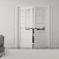 thumbnail image 2 of 64" X 96" Interior Transparent Glass Doors Solid Wood French Door With Hardware Kit Jamb, 2 of 8