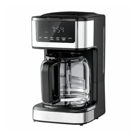 Programmable Coffee Maker, 12 Cup Drip Coffee Machine with Touch Screen, 24-Hour Timer, 2 Brew Strengths, 4-Hour Keep Warm, Easy Clean for Home Use