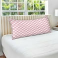 thumbnail image 5 of Pink Plaid Gingham Texture Body Pillow Cover with Zipper, Soft and Cozy Fuzzy Fleece Body Pillow Case Cover 21 x 54 in, Plush Long Body Pillow Pillowcase for Fall and Winter Home Decor Gifts, 5 of 7