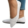thumbnail image 5 of uvwlwu Women's Solid Color Pointed Toe Flat Casual Breathable Ladies' Openwork Knitted Shoes Breathable(White,8.5), 5 of 8