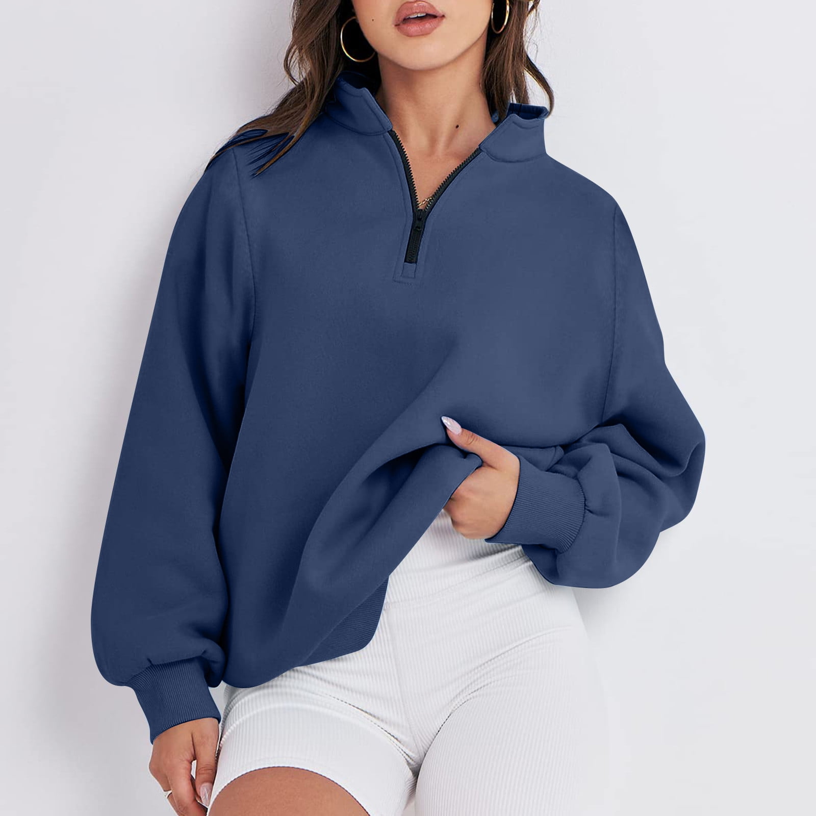 Cat Hoodie Women s Fashion Casual Color Zip Lapel Long Sleeve Sweater Blouse Lightweight Zip up Hoodie Women on Clearance