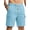 Blue, variant on Cargo Men Linen Shorts Elastic Waist Drawstring Shorts for Men Summer Beach Shorts with Pockets