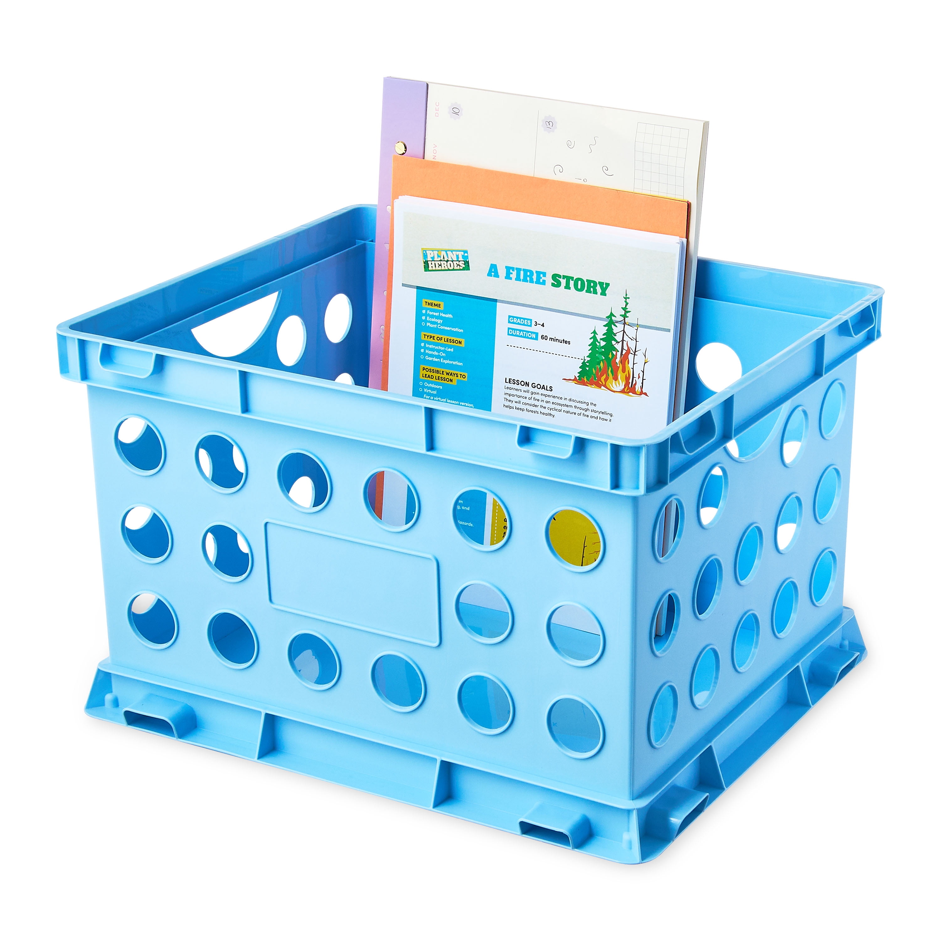 (6 pack) Pen+Gear Plastic File and Storage Crate, Sky Blue, 1-pack