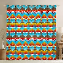 Manfei Tribal Aztec Black Out Curtains for Adult, Vintage Bohemian Style Curtains Pack of 2 (42x63 Each), Hippie Geometric Bedroom Curtains, Curtains and Drapes Bedroom Decor
