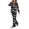 thumbnail image 3 of Garronmavis Black Skull Womens Pajama Set 2 Piece Long Sleeve Button Down Sleepwear Soft Comfy Loungewear Pjs Set for Women Halloween Costume, 3 of 7