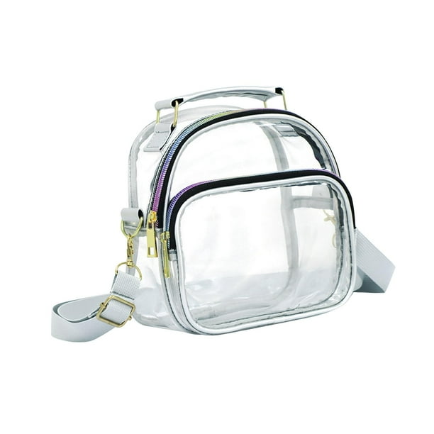 Bolso cruzado transparente grueso Yuyangstore con bolsillo frontal 20 cm x 19 cm x 8 cm