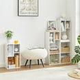 thumbnail image 4 of VECELO 3-Piece Bookcases Bookshelf Multi-Functional 12-Grid Bedroom Living Room Wooden Storage Rack, White, 4 of 8