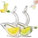 thumbnail image 1 of Exprimidor de limón independiente de diseño de lujo, exprimidor manual de cítricos, vajilla acrílica, vajilla transparente para servir (2 piezas blancas), 1 of 5
