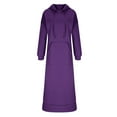 thumbnail image 3 of Comdrip Long Hoodies for Women, Women's Casual Pocket Slim Pullover Hoodie Dress 2025 Fall Pullover Oversized Sweatshirt for Women Hoodie Dress for Women Purple 5XL, 3 of 6