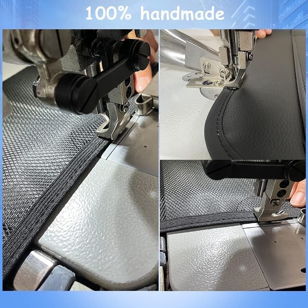 2PACK Leather Car Backseat Organizer with Tablet Holder - 9 Large Storage Pockets, Foldable Food Tray & Anti-Scratch Kick Mats - Universal Car Seat Protector for Kids, Pets & Travel Accessories