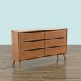 thumbnail image 5 of Furniture of America Belkor Mid-Century Modern Wood 6-Drawer Dresser in Oak, 5 of 5