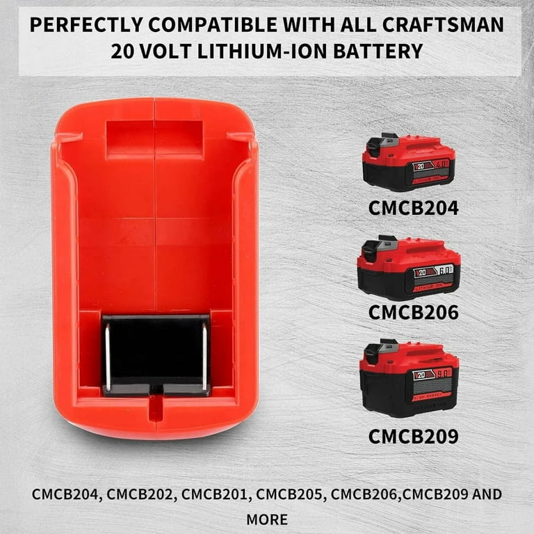 Craftsman 20V Battery Adapter with LED Work Light Dual USB Ports