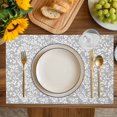 thumbnail image 4 of Grey Spring Floral Placemats Set of 4, Farmhouse Flowers Elegant Pastoral Placemats for Dining Table, Place Mats for Kitchen Tabletop, Waterproof Wipeable Dining Table Mats Set, 4 of 9