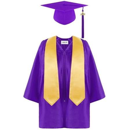 

Outfits Kindergarten Cap Gown Preschool Graduation Shawl Tassel Set Baby Boys Summer Clothing Sets Size 36 Purple