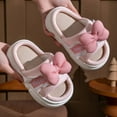 thumbnail image 4 of Luogg Girls Slippers For Kids Cute Cartoon Bow Design Breathable Linen Slippers Indoor Comfortable Soft Sole Toddler Girls Boys Home Footwear kids slippers for girls Size 7-8 Years, 4 of 5