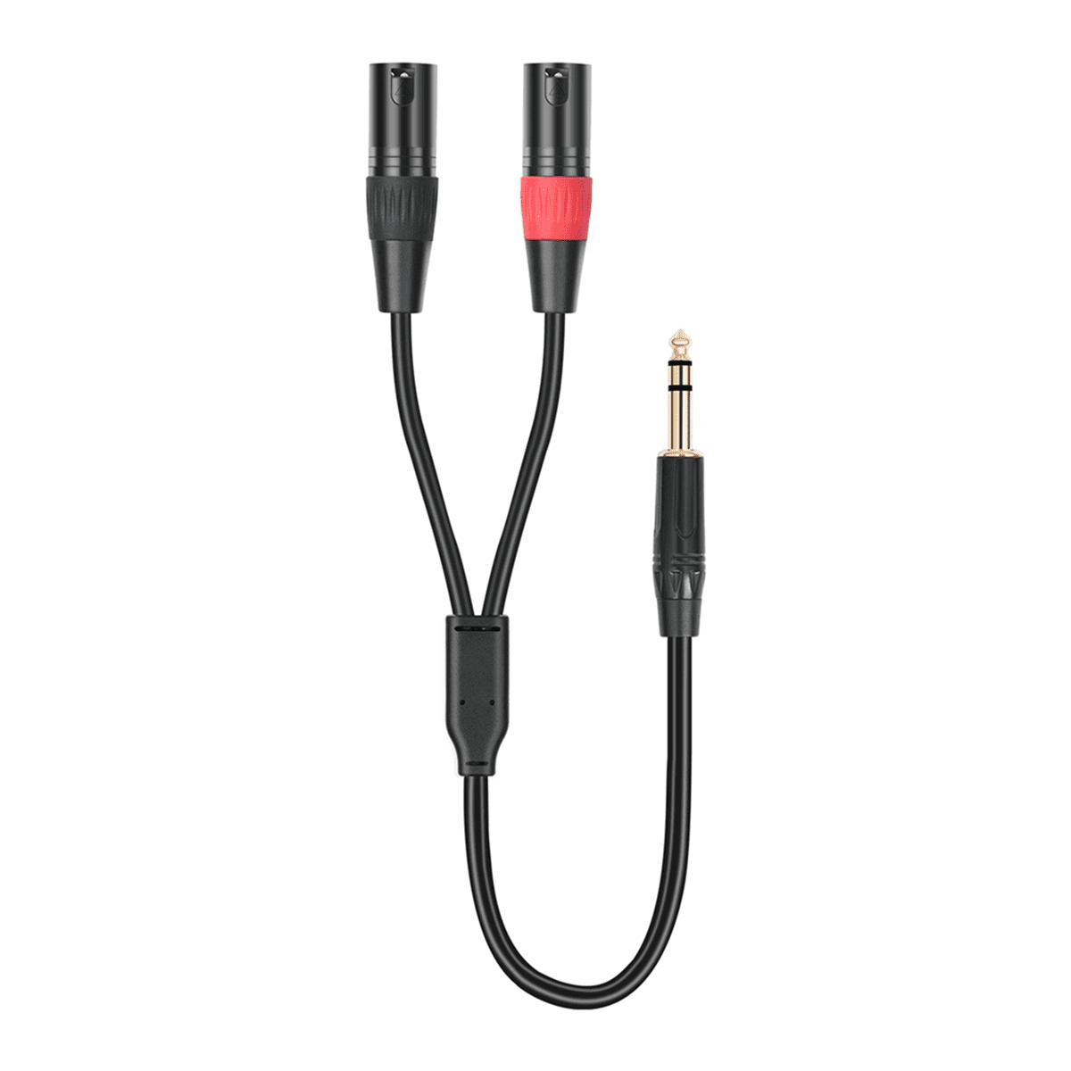 2X Jack 6.35mm 1/4 TRS Stereo to Double XLR Male Audio Cable Extension Cable Y Splitter Audio Cable 200cm,2x Audio Cable,Black