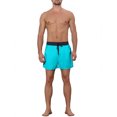 thumbnail image 2 of Unique Bargains Men's Holiday Solid Elastic Waist Side Pockets Beach Shorts 34 Bright Blue, 2 of 5