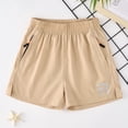 thumbnail image 4 of Pantalones cortos deportivos casuales de cintura elástica de color sólido para niñas, pantalones de poliéster, 4 of 9