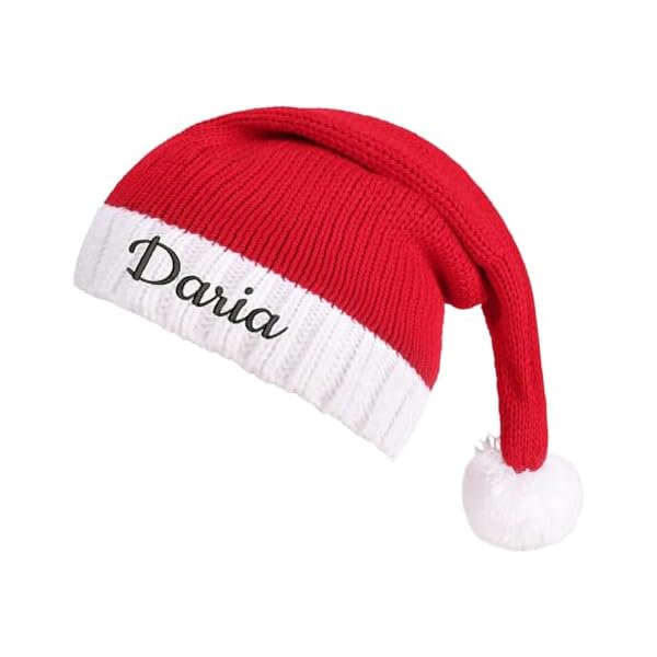 wonima44 Personalized Christmas Embroidery Name Hat, Custom Santa Hats for Adults & Kids, Perfect for Holiday Celebrations