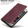 thumbnail image 4 of Case for iPhone SE(5G) 2022 iPhone 7 iPhone 8 iPhone SE 2020, Premium PU Leather Flip Folio Protective Case TPU Bumper with Kickstand Card Slot Holder Hidden Magnetic Closure Cover - Wine Red, 4 of 14