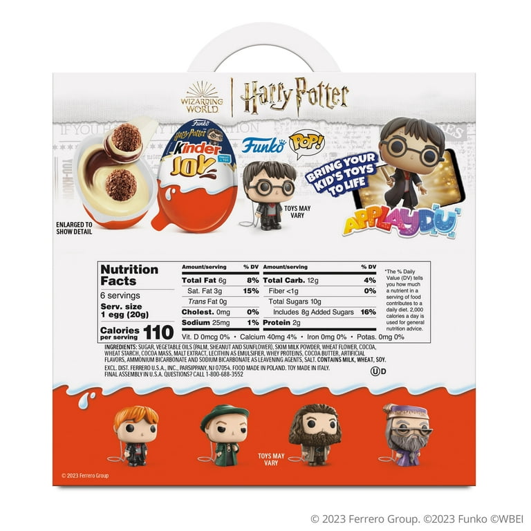 Kinder Joy Eggs, Harry Potter Funko Collection, Sweet Cream and Chocolatey  Wafers, 6 Eggs 