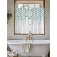 thumbnail image 7 of Tier Curtains 45 Inches Long, Weeping Flowers Window Treatment Curtain Drapes, Teal Grey Summer Spring Floral Botanical Art Small Curtain Drapes for Bathroom Laundry Room, 27.5"x45", 2 Panels, 7 of 7