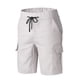 thumbnail image 4 of WILLBEST Pantalones Cortos para Hombre, Informales, Lisos, con Bolsillo Cargo, Ajustados, con Cordón, de Verano, 4 of 6