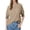 Khaki, variant on Women's Plus Size Loose Fit Round Neck Puff Sleeve Long Tee Stylish Comfortable Casual Top