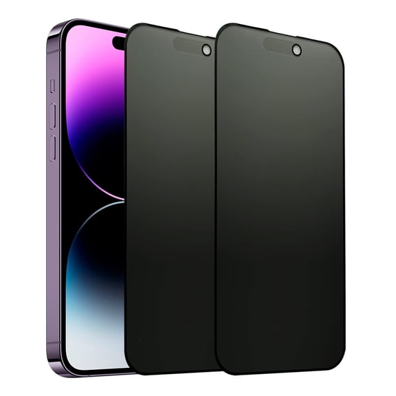 2 Pack Matte Privacy Tempered Glass Screen Protector, Compatible with 6.1 Inch iPhone 15 Pro, Anti‑Glare Anti‑Spy Scratch‑Resistant, Rounded‑Edge Full‑Coverage, Smooth Highly‑Sensitive Touch