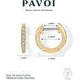 thumbnail image 3 of Leander 14K Gold Plated Cubic Zirconia Cuff Earrings Huggie Stud, 3 of 5