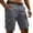 Dark Gray, variant on Below the Knee Shorts for Men Flat Front Bermuda Cargo Shorts Elastic Waist Tactical Hiking Pants Multi-Pockets (No Belt) White M