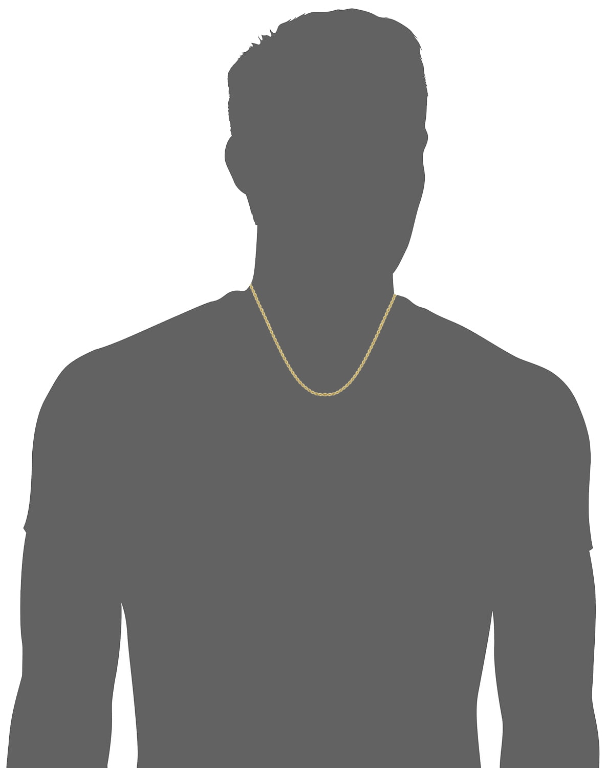KoolJewelry Solid 14k Yellow Gold Filled Rope Chain Necklace (2.1 mm, 20 inch)