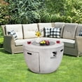 thumbnail image 4 of Gymax 36'' Round Concrete Propane Fire Pit Table w/ Lava Rocks PVC Cover 50,000 BTU, 4 of 9