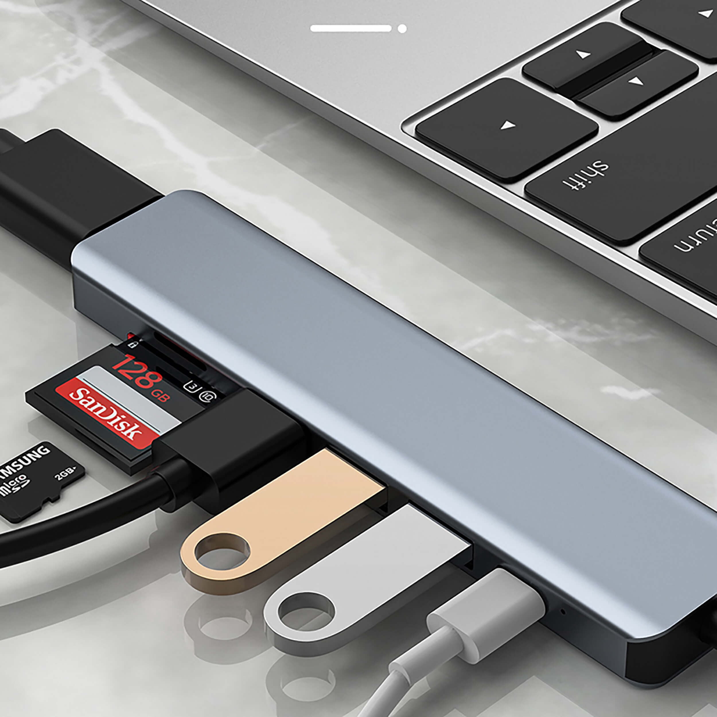navor 7-in-1 USB C Hub, USB Type-C Adapter with 4K HDMI, 3 USB 3.0 Ports, 100W PD, SD/TF Slot, Compatible for MacBook Pro (2017-20)/ Air (2018-20), Thunderbolt 3/4 and More Type-C Devices