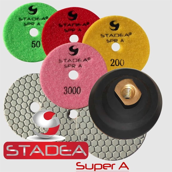 4" dry diamond concrete polishing kit - Polishing Pads hook and loop backing pads set
