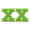 thumbnail image 1 of Parche de letra Uxcell Chenille de 2.2" autoadhesivo letra X para reparación de ropa (Verde, paquete de 2), 1 of 6