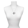 thumbnail image 3 of Delight Jewelry Acrylic 7/8" Ring Black Silvertone Script Initial Disc - K - Charm Necklace, 20"+3", 3 of 4