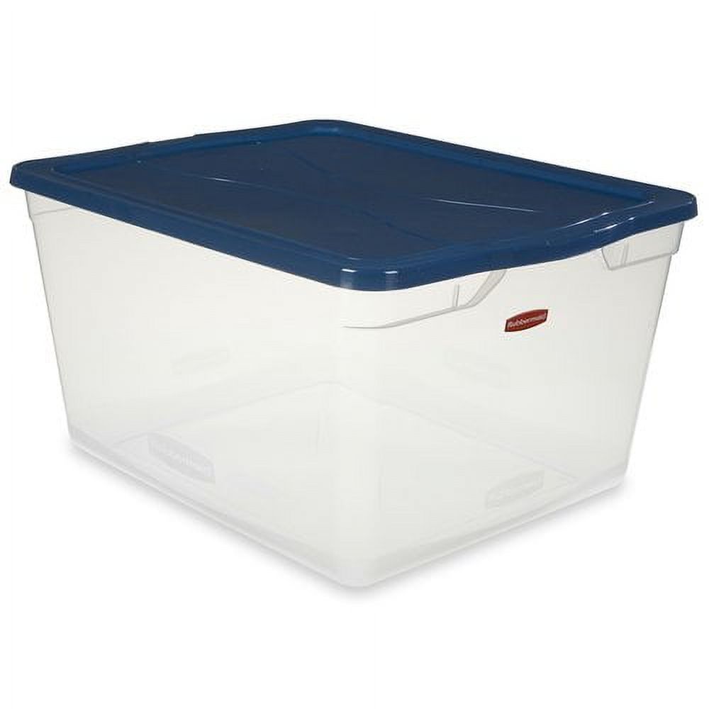 Rubbermaid Clever Store Clears Storage Container, 15 qt, Clear with Blue Lid - image 2 of 2