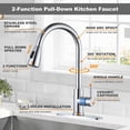 thumbnail image 4 of LAICAIW Stainless Steel Kitchen Faucet with Sprayer, High Arc Single Handle Kitchen Faucet for Sink 1 or 3 Hole, Modern Kitchen Sink Faucet with Deck Plate and 1/2" Adapter (Chrome), 4 of 7